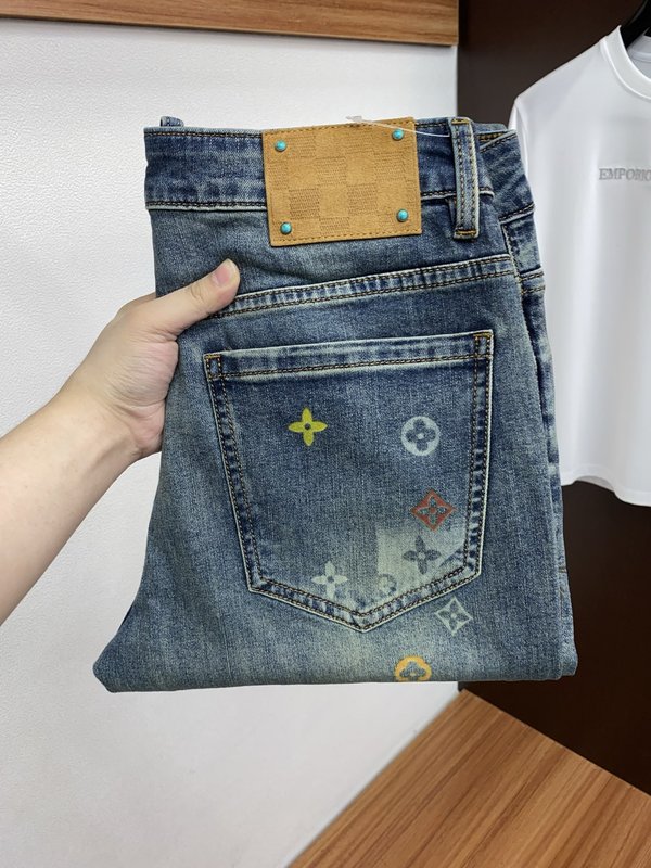루이비통 남성용 고탄력 수입 데님 팬츠 001-216457