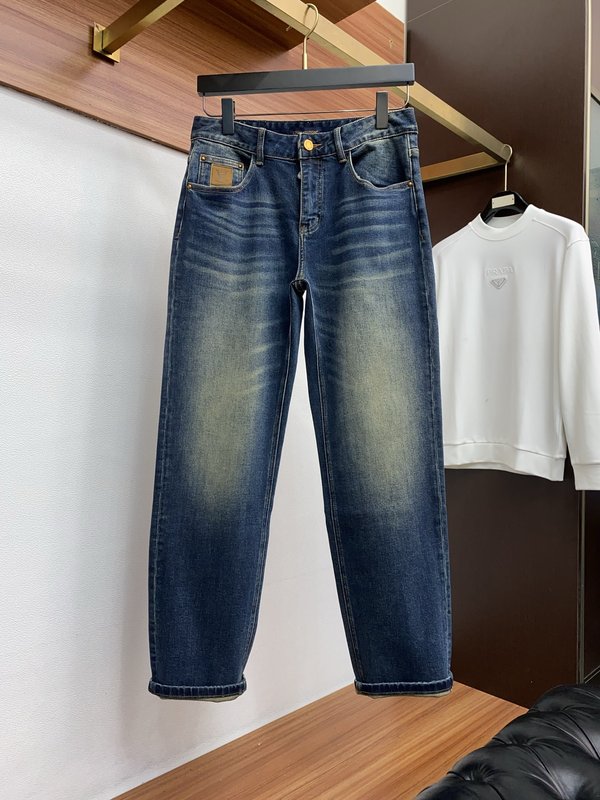 루이비통 남성 슬림 스트레이트 데님 팬츠 001-216475