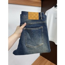 루이비통 남성 슬림 스트레이트 데님 팬츠 001-216475