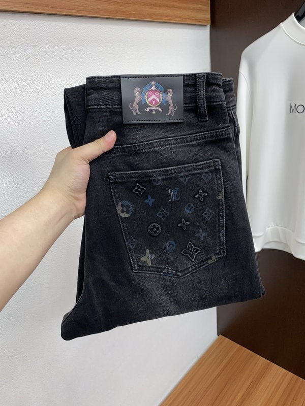 루이비통 남성 슬림 스트레이트 데님 진 001-216477