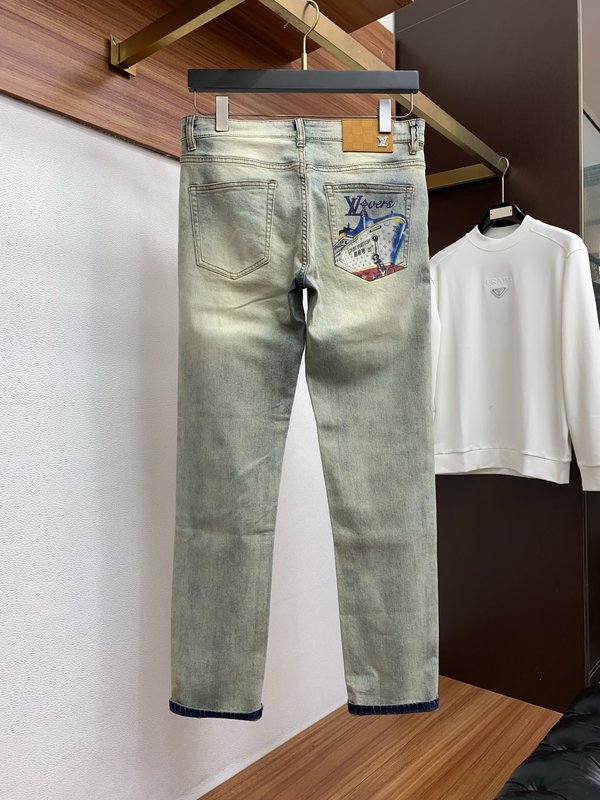 루이비통 남성 슬림 스트레이트 진 001-216478