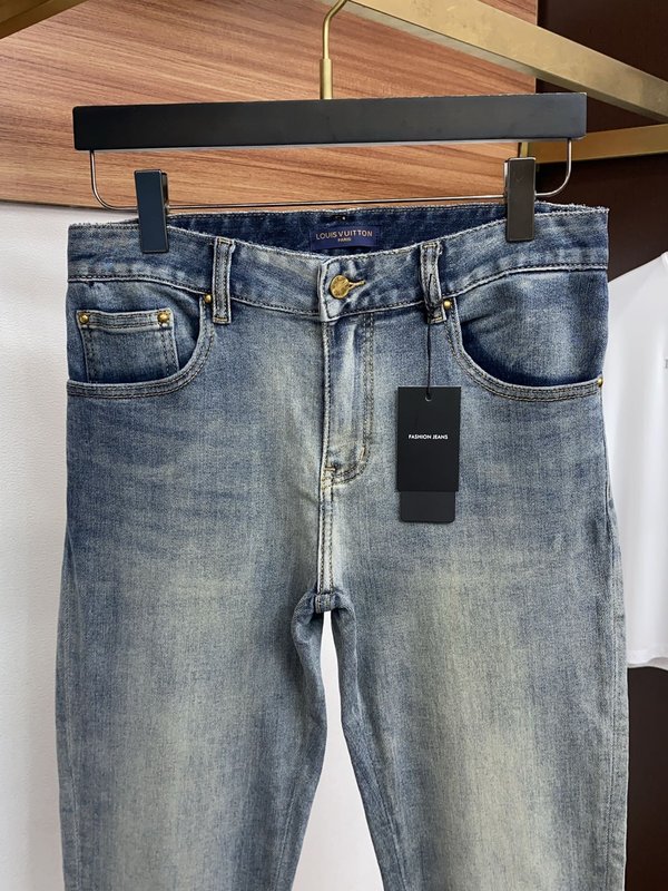 루이비통 남성 데님 슬림 스트레이트 진 001-216488
