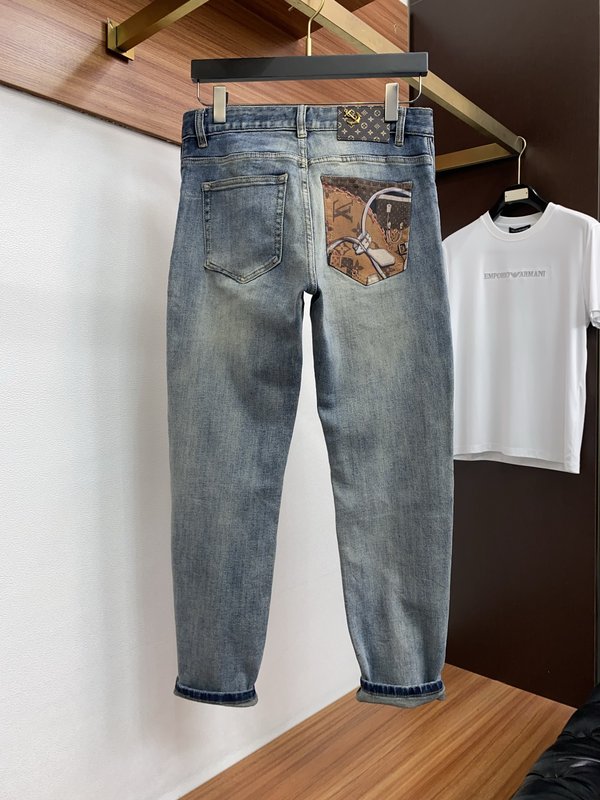 루이비통 남성 데님 슬림 스트레이트 진 001-216488