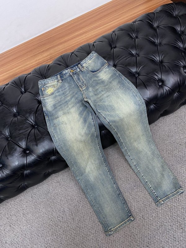 루이비통 남성 워싱 스트레치 데님 진 001-216494