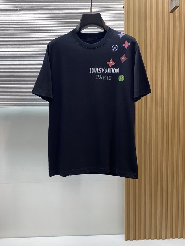 루이비통 남성 머서라이즈드 코튼 반팔 티셔츠 001-216506