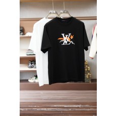 루이비통 남성 순면 라운드넥 반팔 티셔츠 001-216532