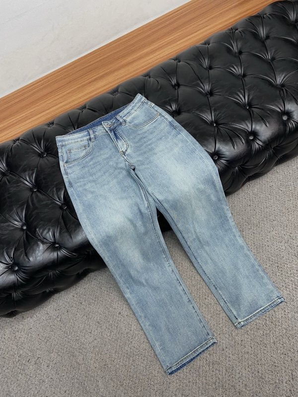 루이비통 남성 슬림핏 워싱 데님 캐주얼 팬츠 001-216555