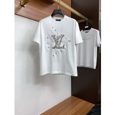 루이비통 남성 머서라이즈드 코튼 반팔 티셔츠 001-216559