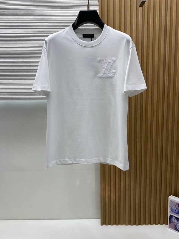 루이비통 남성 머서라이즈드 코튼 반팔 티셔츠 001-216560