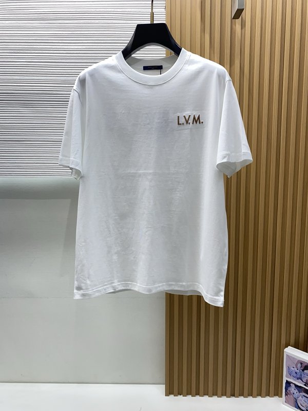 루이비통 남성 실크 코튼 반팔 티셔츠 001-216576