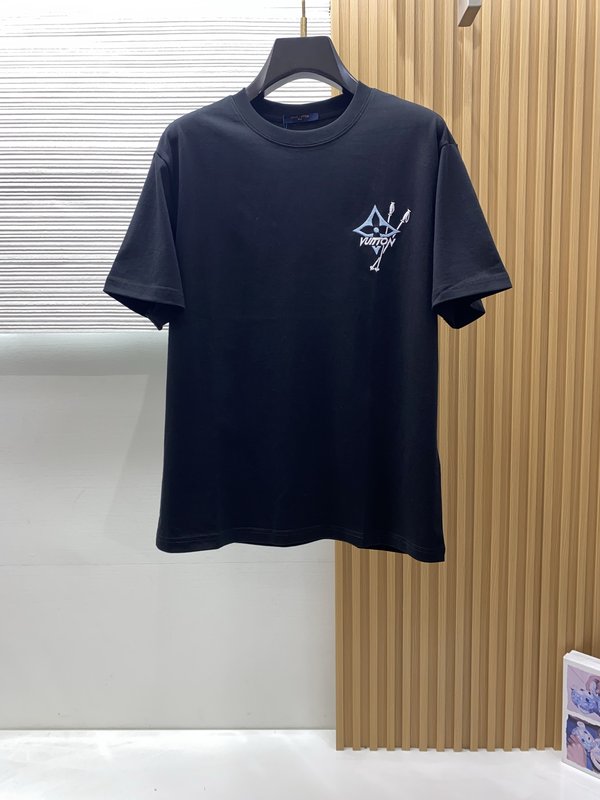 루이비통 남성 머서라이즈드 코튼 반팔 티셔츠 001-216577