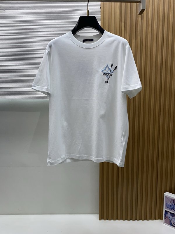 루이비통 남성 머서라이즈드 코튼 반팔 티셔츠 001-216580