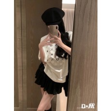 루이비통 입체 체커보드 프린트 반팔 티셔츠 001-216630