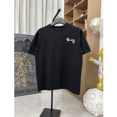 루이비통 크리에이티브 자수 라운드넥 반팔 티셔츠 001-216708