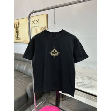 루이비통 중공 자수 접착 디자인 반팔 티셔츠 001-216720