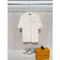 루이비통 플록킹 다이아몬드 레터 프린트 면 반팔 티셔츠 001-216777