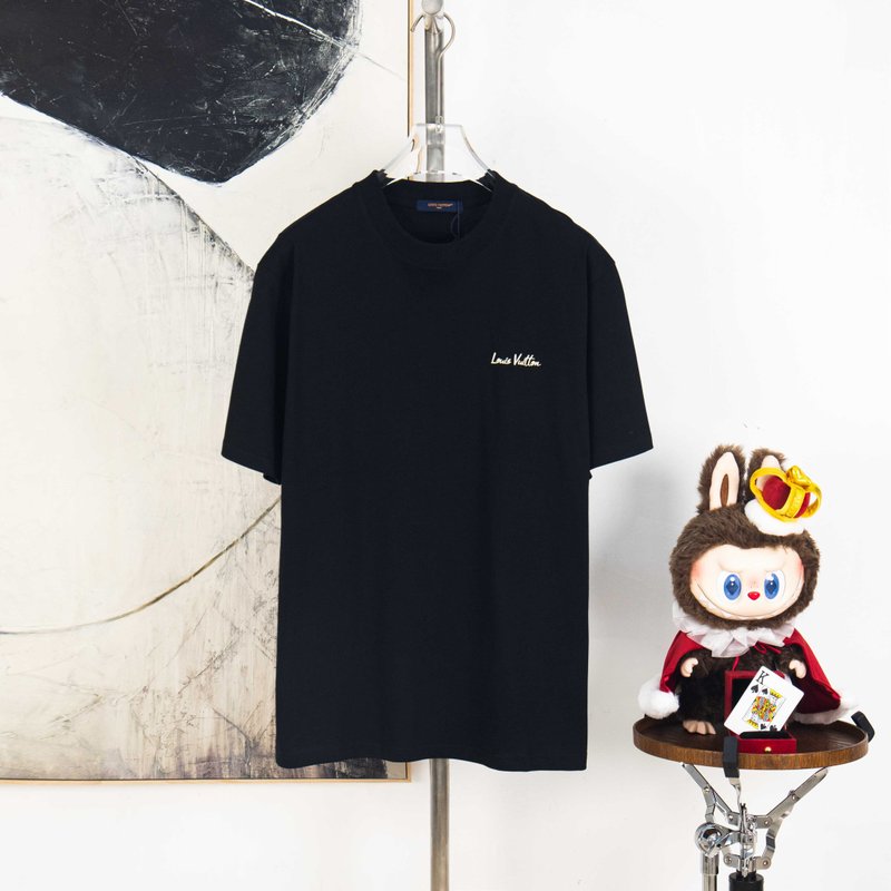 루이비통 클래식 플로킹 라운드넥 반팔 티셔츠 001-216796
