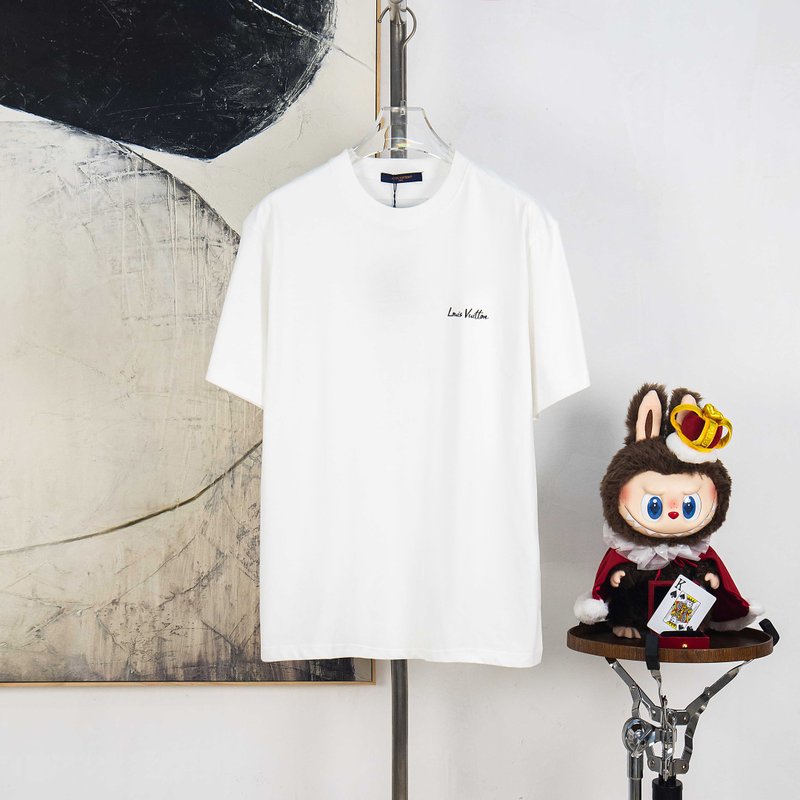 루이비통 클래식 플로킹 라운드넥 반팔 티셔츠 001-216804