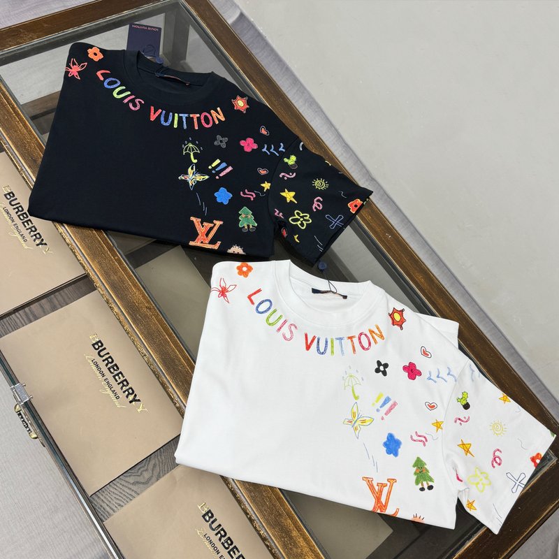 루이비통 라운드넥 반팔 티셔츠 유니섹스 001-216856
