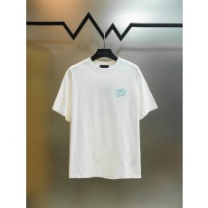 루이비통 클래식 자수 라운드넥 반팔 티셔츠 001-216877