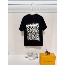 루이비통 스키 산 입체 패턴 라운드넥 반팔 티셔츠 001-216919