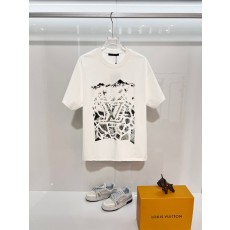 루이비통 스키 산 입체 패턴 라운드 티셔츠 001-216924