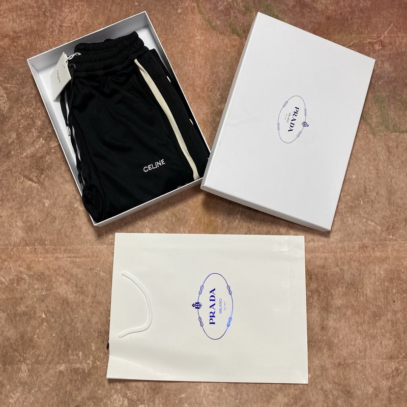 셀린 더블 버튼 자수 캐주얼 와이드 팬츠 001-216956
