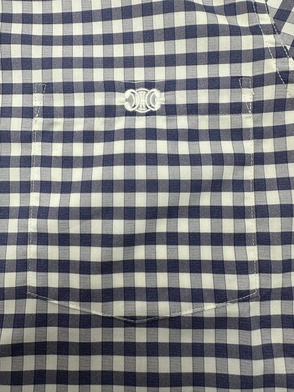 셀린 VICHY 체크 자수 숏 셔츠 001-216990