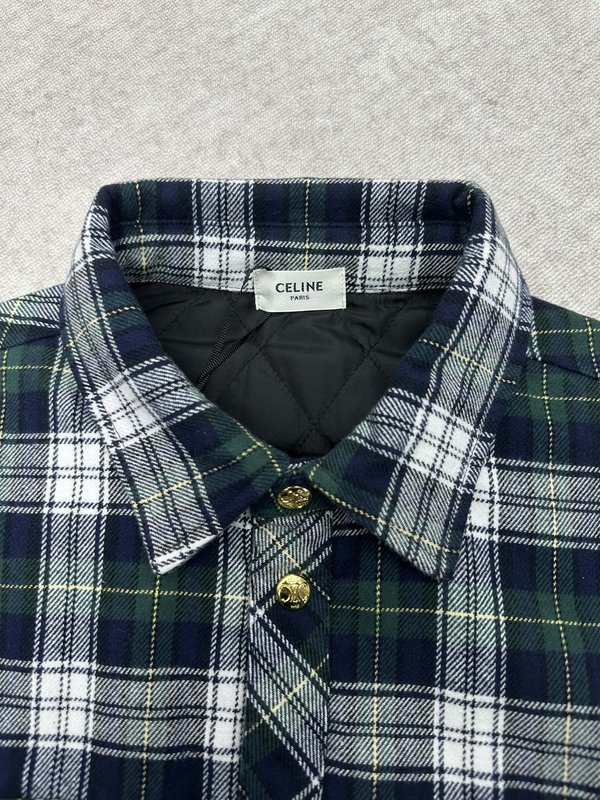 셀린 체크 단추 긴팔 셔츠 유니섹스 001-216991
