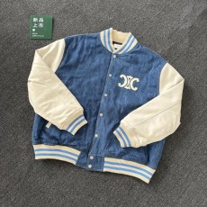 셀린 워싱 데님 패치워크 야구 자켓 001-216994