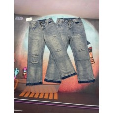 셀린 컷팅 디스트레이스트 데님 팬츠 001-217107