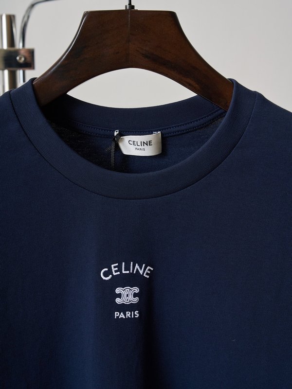 셀린 CELINE 네이비 반팔 티셔츠 001-217137
