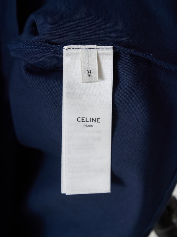 셀린 CELINE 네이비 반팔 티셔츠 001-217137