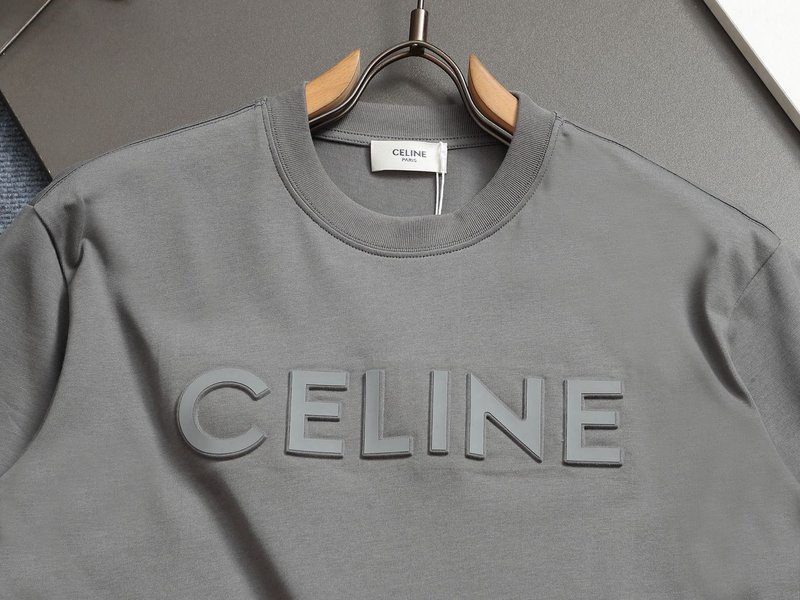 셀린 CELINE 3D 엠보싱 순면 반팔 티셔츠 001-217171