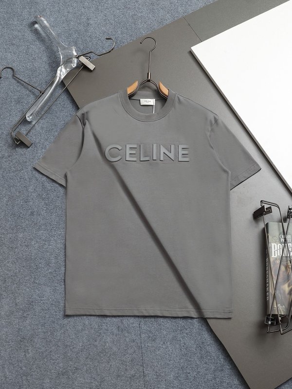 셀린 CELINE 3D 엠보싱 순면 반팔 티셔츠 001-217171