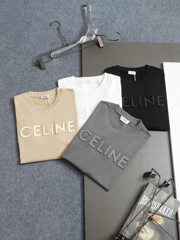 셀린 CELINE 3D 엠보싱 순면 반팔 티셔츠 001-217171