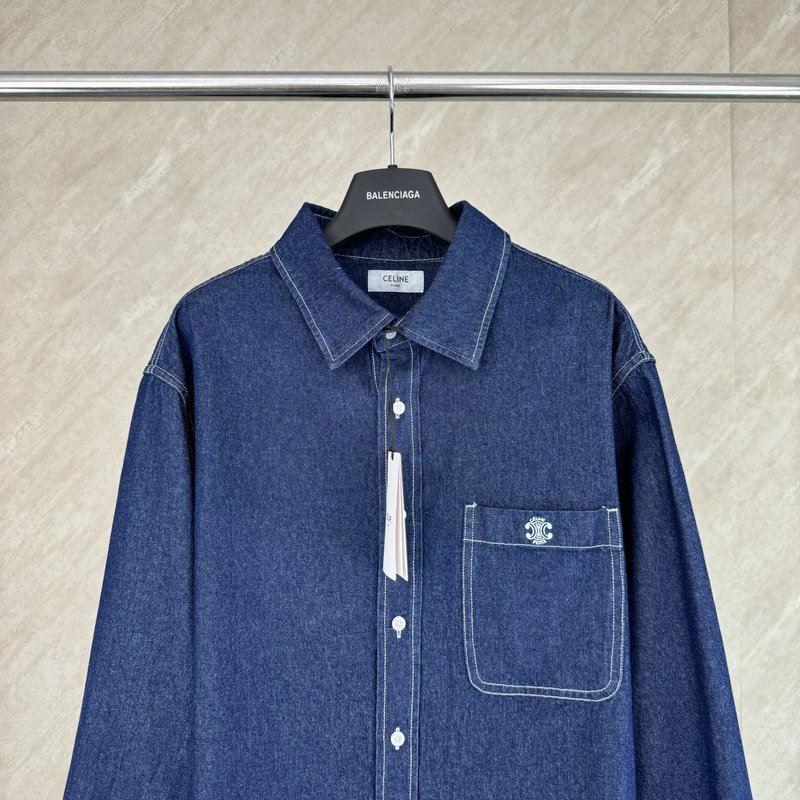 셀린 자수 데님 셔츠 001-217173