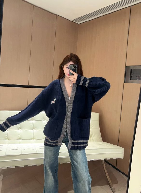 톰브라운 강아지 자수 후드 가디건 001-217249