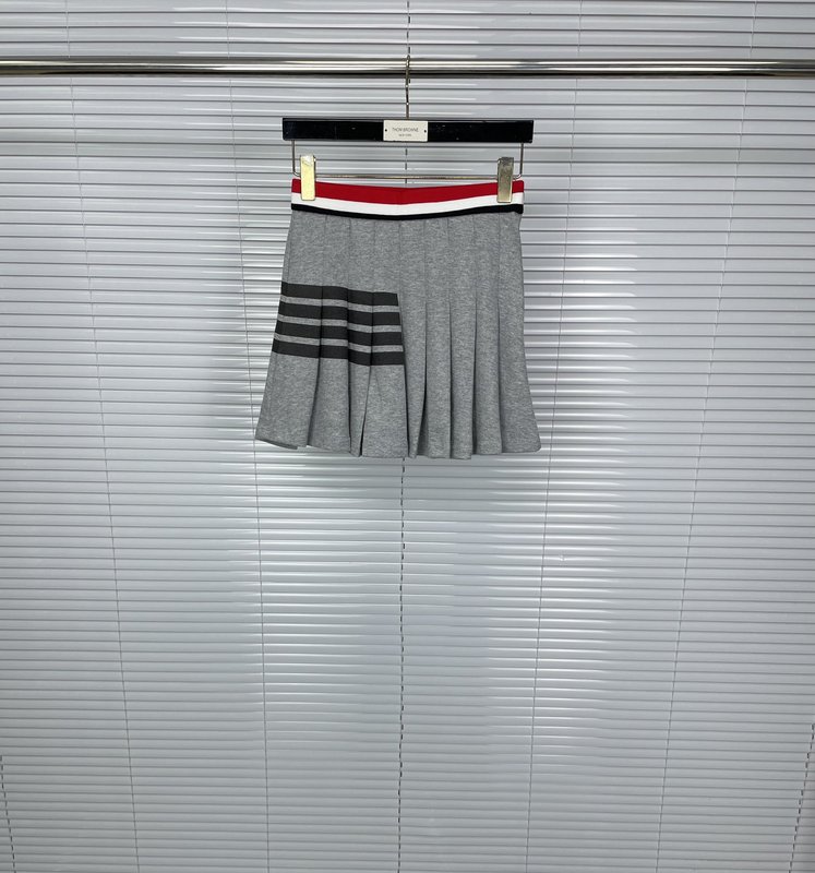TB 네 줄 스트라이프 칼라 카디건 플리츠 스커트 세트 001-217297