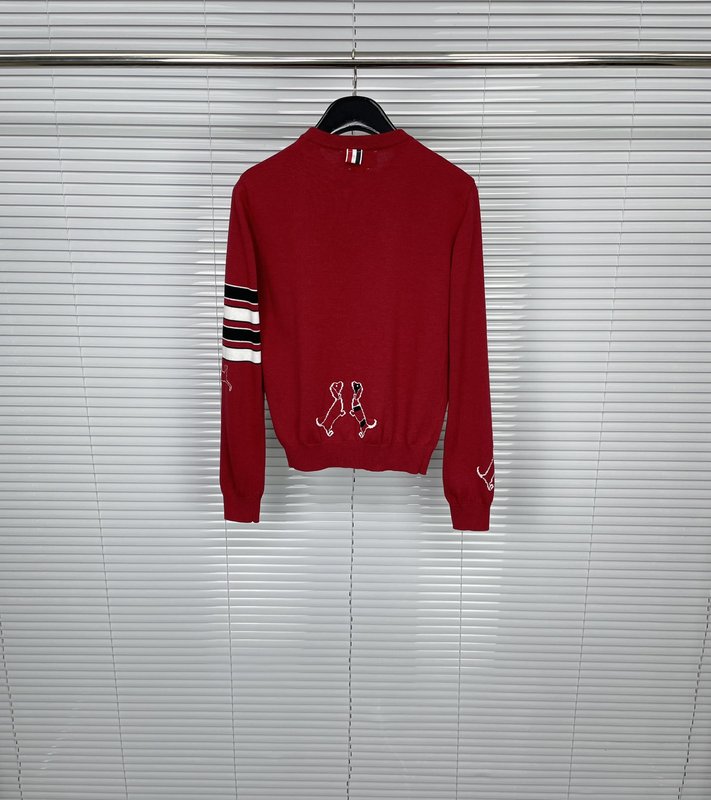 톰브라운 강아지 자수 울 라운드 가디건 001-217308