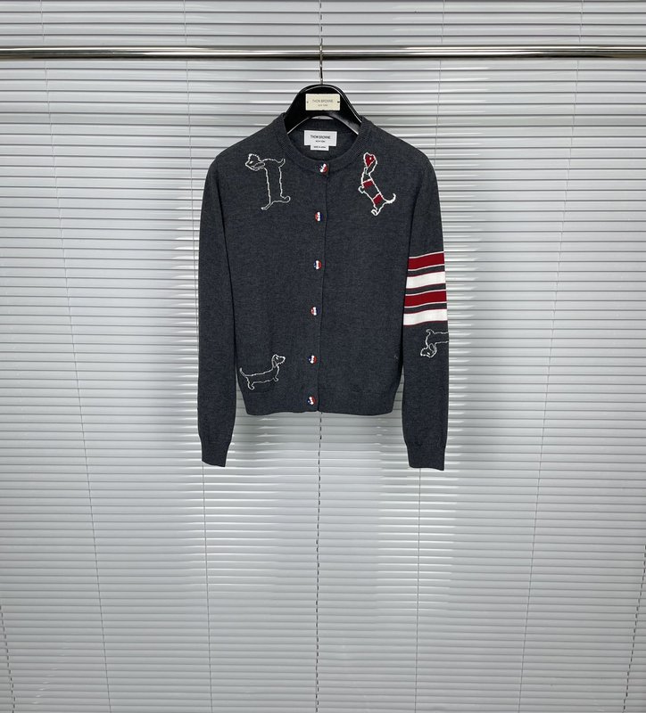 톰브라운 강아지 자수 울 니트 카디건 001-217316