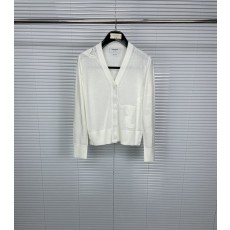 톰브라운 잎사귀 모자이크 V 넥 울 가디건 001-217369