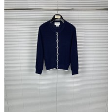 톰브라운 라운드 넥 컬러 블록 니트 가디건 001-217372