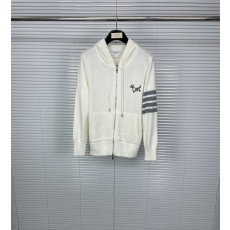 브라운 자견 자수 후드 4 바 울 카디건 001-217462