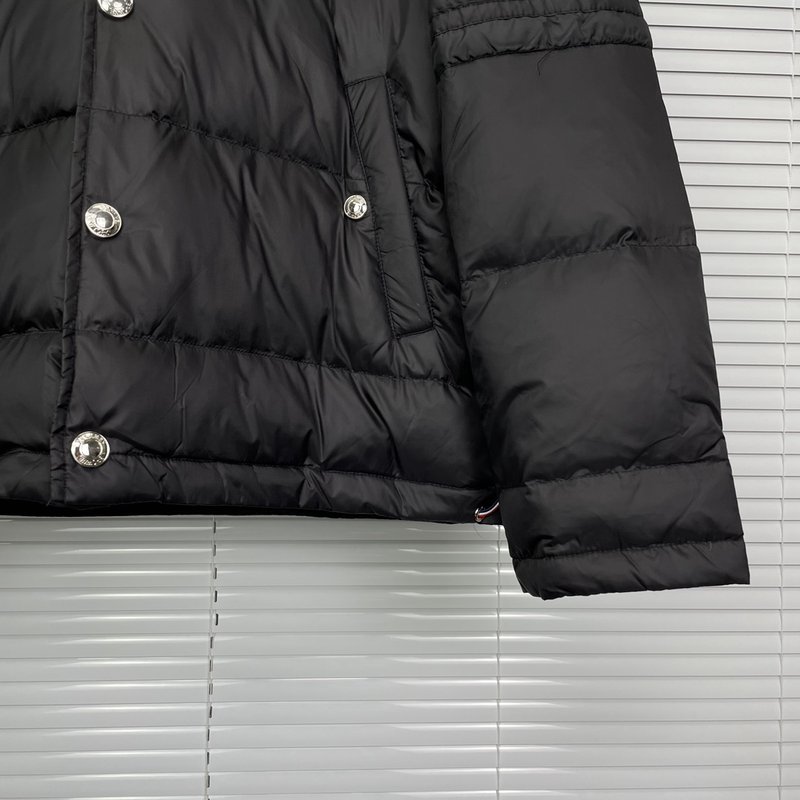 톰브라운 블랙 후드 탈착 가능한 롱패딩 자켓 001-217565