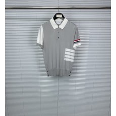 톰브라운 남성 컬러블록 칼라 니트 반팔 폴로셔츠 001-217625