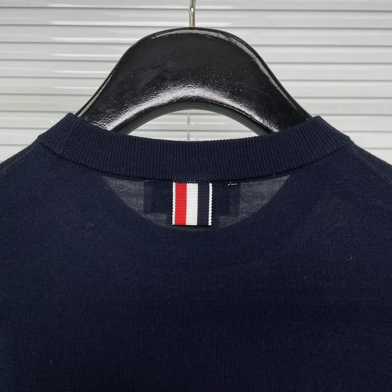 톰브라운 메리노 울 라운드 넥 반팔 001-217696