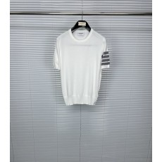 톰브라운 4 바 니트 라운드넥 반팔 티셔츠 001-217748