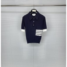 톰브라운 뒷면 그림 산책 스트라이프 반팔 폴로셔츠 001-217783