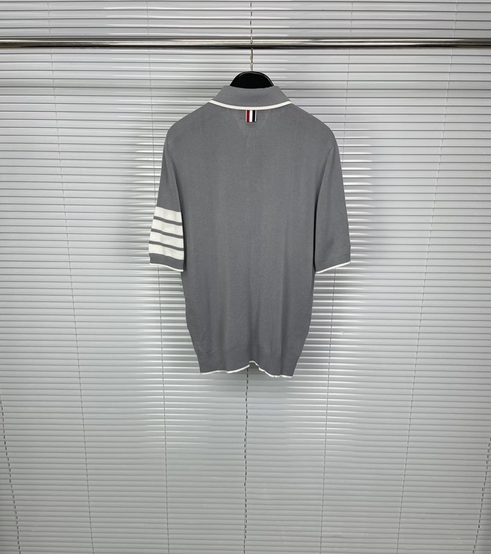 톰브라운 실크 혼방 4 바 포로 셔츠 반팔 001-217804